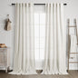 Extra Long Curtains 120 inch Length 2 Panels Set Back Tab Neutral Farmhouse Drapes Light Filtering Semi Sheer Linen Curtain 120 inches Long for Floor to Ceiling Window Ivory Cream 38 inches Wide