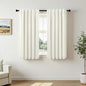 Pitalk Short Curtains for Windows Bathroom Blackout Linen Boho Back Tab Pocket Pleated Dark Out Cafe Curtains for Bedroom Door Doorway 45 Inch Length 2 Panels Set Cream Off White Wide 38 x 45 in Long
