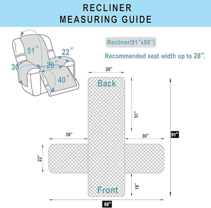 Recliner Chair Covers Reversible Sofa Cover Couch Cover for Pets Lazy Boy Furniture Protector(28''Recliner,Sand/Beige)
