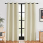 NICETOWN Blackout Curtains for Bedroom, Beige, 42 W by 80 L, Set of 2, Thermal Insulated Curtains & Drapes with Grommet Top for Living Room, Privacy Window Treatment Draperies