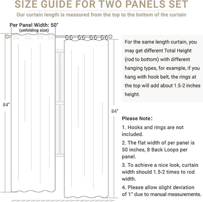 100% Blackout Shield Linen Blackout Curtains for Bedroom 72 Inches Long, Back Tab/Rod Pocket Living Room Drapes, Thermal Insulated Blackout Curtains 2 Panels Set, 50" W x 72" L, Oatmeal