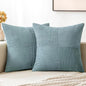 MIULEE Sky Blue Decorative Euro Sham Pillow Covers 24x24 Inch for Bed Couch Sofa Pack of 2 Boho Farmhouse Throw Pillows Soft Cross Corduroy Patchwork Textured Cushion Cases