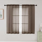 Chocolate Sheer Curtains for Bedroom Living Room 45 Inch Length 2 Panels, Soft Light Filtering Small Kitchen Window Curtains, Rod Pocket Short Curtain Drapes, Chocolate, 42" Wx45 L Inches