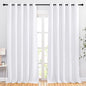 NICETOWN White Room Darkening Draperies and Curtains - Home Fashion Energy Saving Grommet Top Room Darkening Drape Panels for Bedroom (Set of 2, 66 by 90 Inch, White)
