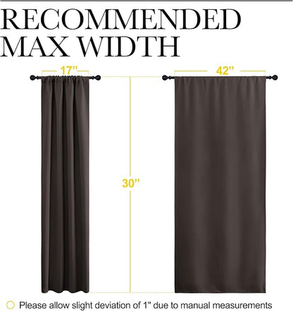 NICETOWN 2 Panels Blackout Curtains, Rod Pocket Thermal Insulated Drapes for Kitchen, Heavy Duty Small Window Treatment for Dorm Room, Studio Apartment, Basement (Toffee Brown, W42 x L30)