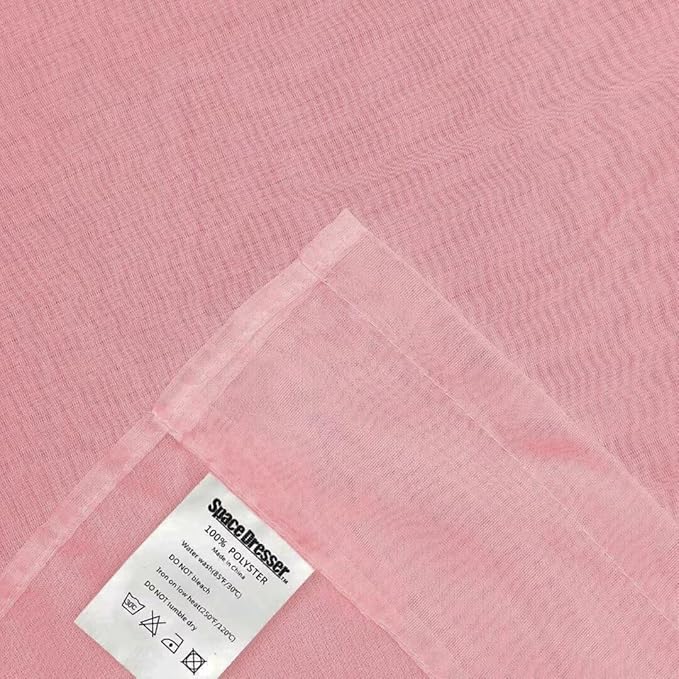 SpaceDresser Sheer Voile Window Treatment Rod Pocket Curtain Panels for Kitchen Bedroom Living Room Drapes Sunlight Filtering Privacy Semi Home Decor Assorted Colors Sizes (Blush, 52 W x 84 L)