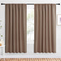 NICETOWN 2 Panels Blackout Curtains, Rod Pocket Window Curtains Room Darkning Drapes for Bedroom/Living Room, Thermal Insulated Solid Draperies for Home Office/Study, 62 by 72-Inch, Cappuccino