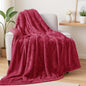 Exclusivo Mezcla Plush Fuzzy Fleece Throw Blanket Extra Large, Super Soft, Fluffy and Warm Blankets for Couch, Bed, All Season (Deep Red, 50x70 inches)