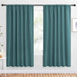 NICETOWN Bedroom Window Curtain Panels, Sea Teal, 2 Panels, 62 in x 72 in (W x L), Window Treatment Thermal Insulated Rod Pocket Room Darkening Curtains/Drapes for Patio Door