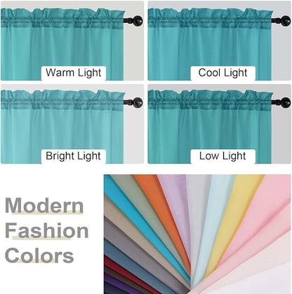 Sheer Turquoise Curtains for Bedroom Living Room 63 Inch Length 2 Panels, Airy Soft Light Filtering Sheer Dining Room Curtains, Modern Rod Pocket Drapes, Turquoise, Each 42" Wx63 L Inches