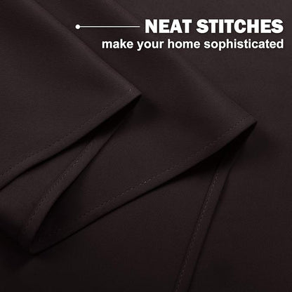 NICETOWN Kitchen Blackout Window Treatments Curtains - Eyelet Top Home Fashion Blackout Curtains Tailored Panels (Double Panels, W42 x L36 inches 1.2 inches Header, Toffee Brown)