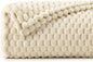 BEDELITE Fleece Throw Blanket for Couch & Bed - 3D Jacquard Decorative Beige Blanket, Super Soft and Cozy Warm Fuzzy Blanket All Seasons Suitable, 50x60Inches
