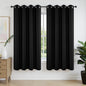 Joydeco Blackout Curtains 63 Inch Length 2 Panels Set, Thermal Insulated Long Curtains& Drapes 2 Burg, Room Darkening Grommet Drapes for Living Room Bedroom Window (W52 x L63 Inch, Black)