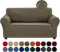 Joccun Stretch Loveseat Couch Cover Slipcover, 1-Piece Sofa Cover for 2 Cushion Couch Spandex Jacquard Washable Furniture Protector Cover for Living Room,Kids,Pets（Loveseat,Fossil）