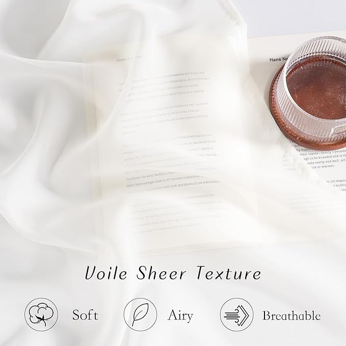 NICETOWN Natural Voile Sheer Bedroom Curtains 84 Inches Long, Grommet Airy & Lightweight Window Treatments Light Filtering for Living Room/Bedroom,W54 x L84, Set of 2