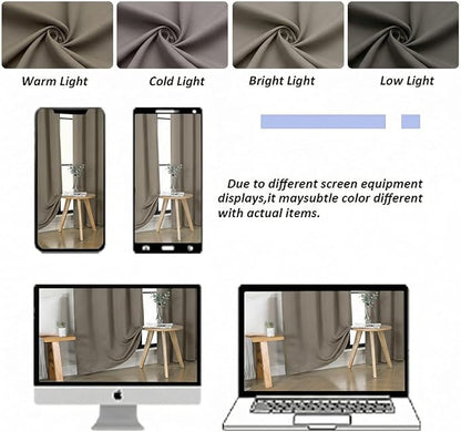 Simplebrand Latte Blackout Curtains for Bedroom 96 Inches Long 2 Panels, Solid Thermal Insulated, Energy Saving Living Room Window Treatment Curtains Blackout Drapes, W50 x L96 Inch, Latte