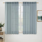 MIULEE Dusty Blue Linen Curtains 54 Inch Length 2 Panels for Bedroom Living Room, Soft Thick Linen Textured Natural Short Window Drapes Semi Sheer Light Filtering Back Tab Rod Pocket Burlap Look Decor