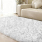 ORINOVA Gray and White Area Rug 6x9 Rugs for Bedroom Fuzzy Plush Large Sheepskin Washable Fluffy Fur Rug for Living Room Nursery Rug