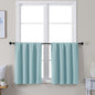 Simplebrand Ava Aqua Short 24 Inches Blackout Curtain 2 Panels Set, Half Window Rod Pocket Privacy Curtain Tiers for Kitchen, Curtains Blackout for Bathroom Shades, W30 x L24 Inch, Aqua
