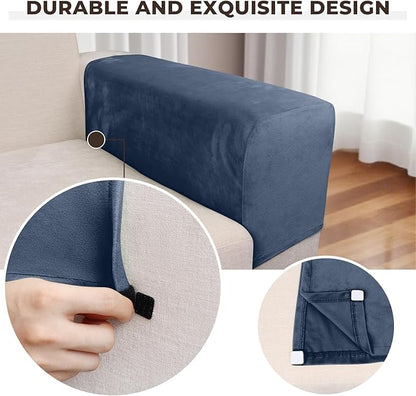 Couch Arm Covers 2 Pcs Sofa Armrest Covers Stretch Couch,Armrest Cover for Chairs Scratch-Resistant Sofa Arm Cover Armchair Slipcovers,Berlin Blue