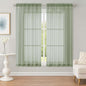 OWENIE Sheer Sage Green Curtains, Sheer Curtains 63 inch Length 2 Panels Set, Rod Pocket Voile Fimly Sheer Drapes for Living Room Bedroom, 2pcs, Sage Green, Each 59" W x 63" L