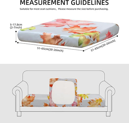 8Pcs Outdoor Cushion Covers, Patio Cushion Covers,Stretch Elastic Slipcovers, Replacement Washable & Reusable Furniture Protector for Patio Couch (Red and Yellow Maple-Pattern,Cover Only)