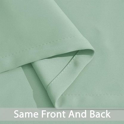 Yakamok Light Sage Green Blackout Curtains-Room Darkening Green Thermal Insulated Grommet Set of 2 Drapes for Bedroom Living Room, 52W x 72L, Light Sage,2 Panels