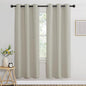 NICETOWN Room Darkening Window Curtains 72 inches Long, Thermal Insulated Grommet Room Darkening Window Treatments for Bedroom/Living Room, Natural, Set of 2, W37 x L72