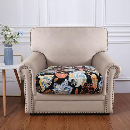 hyha Printed Couch Cushion Covers, Floral Sofa Covers Washable for Cushion Couch, Stretch Pattern Outdoor Cushion Covers for Patio Furniture with Elastic Bottom(Small, Floral)