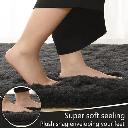 LOCHAS Ultra Soft Indoor Modern Area Rugs Fluffy Living Room Carpets for Children Bedroom Home Decor Nursery Rug 5.3x7.5 Feet, Dark Grey