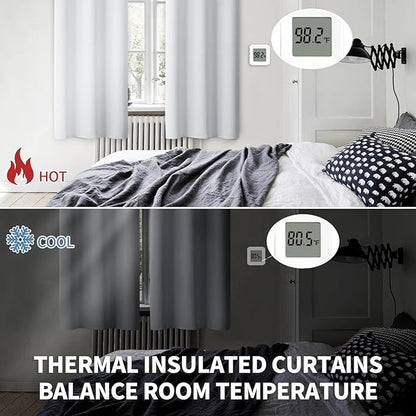BGment Room Darkening Curtains 84 Inches Long - Grommet Thermal Insulated Drapes Window Treatment Curtains for Bedroom, 2 Panels, 42 x 84 Inch, Greyish White