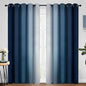 Yakamok Blue and Greyish White Ombre Curtains, Room Darkening Gradient Color Curtains for Bedroom, Light Blocking Thermal Insulated Window Drapes for Living Room(2 Panels, 70x84 Inch)