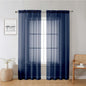 Lecloud Navy Blue Sheer Curtains 78 Inches Long 2 Panels, Light Filtering Voile Airy Curtains, Balance Light Privacy Window Treatments with Dual Rod Pocket for Bedroom Laundry Room, Each 42" W x 78" L