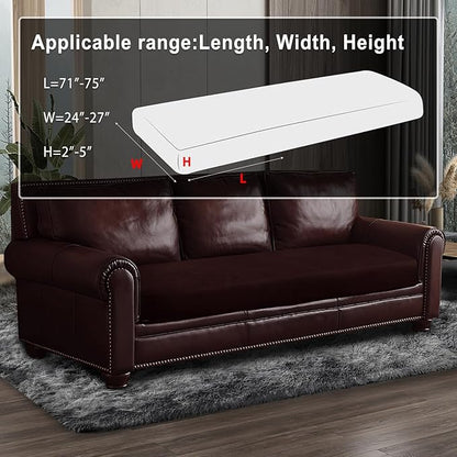 Leather Look Couch Cushion Covers Sofa Seat Slipcovers Sets Couches Furniture Protector for Sectional Armchair Loveseat Pets Kids Stretch Spandex Fabric (1 Cushion Sofa, Burgundy)
