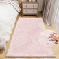 ORINOVA Small Pink Fuzzy Faux Rabbit Shaggy Fur Rug Furry Washable Runner Rug 2x6 Fluffy Rugs for Bedroom Living Room Nursery Rugs Teen Room Décor