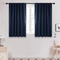 Deconovo Blackout Curtains for Kitchen Window Back Tab and Rod Pocket Curtains Room Darkening Curtains 52Wx45L Inch Navy Blue 2 Panels