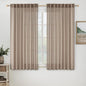 MIULEE Taupe Linen Curtains 54 Inch Length 2 Panels for Bedroom Living Room, Soft Thick Linen Textured Natural Short Window Drapes Semi Sheer Light Filtering Back Tab Rod Pocket Burlap Look Decor
