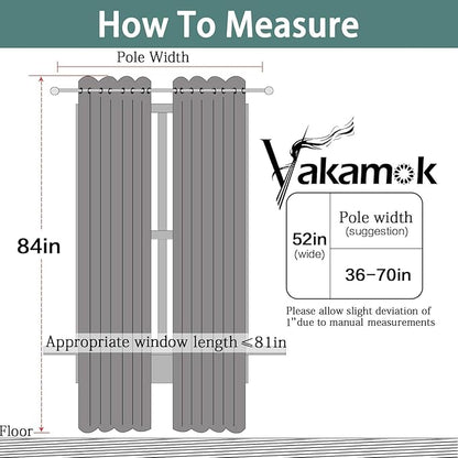 Yakamok Blue to Greyish White Ombre Curtain for Bedroom, Light Blocking Thermal Insulated Window Drape for Living Room(1 Panel, 52x84 Inch)