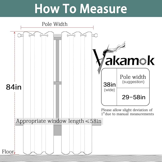Yakamok Room Darkening Grommet Window Drapes Thermal Insulated Light Blocking Blackout Curtains for Bedroom(Dark Grey,38Wx84L,2 Panels)