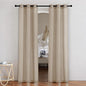 NICETOWN Taupe Linen Doorway Curtains 80 inches Long, Grommet Thick Linen Weave Semi Sheer Window Treatments Privacy Assured with Light Filtering for Bedroom/Side Door, W34 x L80