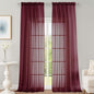 OWENIE Sheer Curtains 2 Panels Set for Bedroom Living Room, Soft Solid Rod Pocket Light Filtering Window Treatment, 2Pcs Each 59" W x 120" L, Burgundy Wine