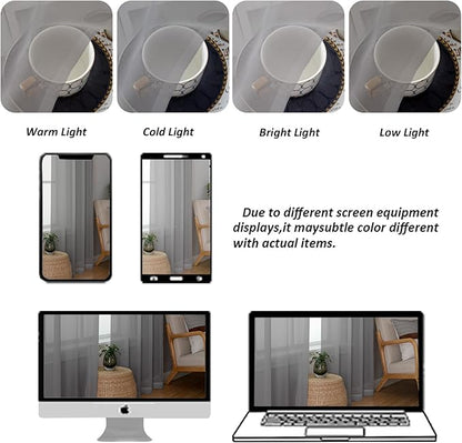 Chyhomenyc Charcoal Grey Sheer Curtains 78 Inches Long 2 Panels Set for Living Room, Light Filtering Voile Lightweight Bedroom Curtains, Rod Pocket Solid Window Treatment Drapes, Each 42W x 78L
