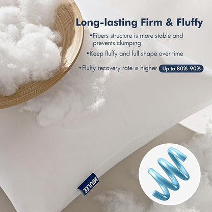 MIULEE Throw Pillows Inserts, Pack of 2 24x24 Inch 100% Virgin Fiber Filling Bed Couch Pillows