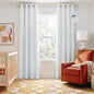 NICETOWN Farmhouse 100% Blackout Linen Curtains for Bedroom, Off White, 52" Wide, 2 Pieces, Privacy Vertical Window Drapes 84 inch Long for Office Laundry Windows