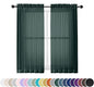 OWENIE Green Sheer Curtains 54 Inch Length 2 Panels Set for Christmas, Clear Sheer Short Curtains for Small Window, 2 Pcs Total 84 Width 54 Long, Green