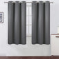LEMOMO Frost Grey Blackout Curtains 40 x 63 Inch Length/Set of 2 Curtain Panels/Thermal Insulated Room Darkening Blackout Curtains for Bedroom