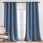 NICETOWN Stone Blue Blackout Curtains 96 inches Long, Grommet Thermal Insulated Room Darkening Window Treatments Voice Reducing for Bedroom/Kids Room, W52 x L96, 2 Panels