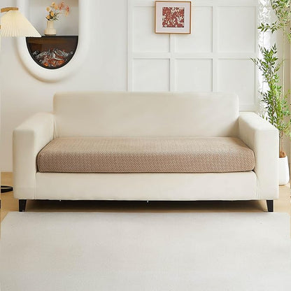 Couch Covers for 2 Cushion Sofa Pet Friendly Couch Cushion Covers Universal Sofa Covers Washable Stretch Slipcovers for Sectional Sofa (Texture Light Coffee,Large Double Seat Cover)