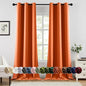 MIULEE Orange Blackout Curtains for Bedroom Living Room 90 Inches Long 2 Panels, Thermal Insulated Room Darkening Fall Drapes Solid Grommet Noise Reduction Light Blocking Window Treatments 40x90 Inch