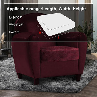 Leather Look Couch Cushion Covers Sofa Seat Slipcovers Sets Couches Furniture Protector for Sectional Armchair Loveseat Pets Kids Stretch Spandex Fabric (1 Cushion Armchair, Burgundy)